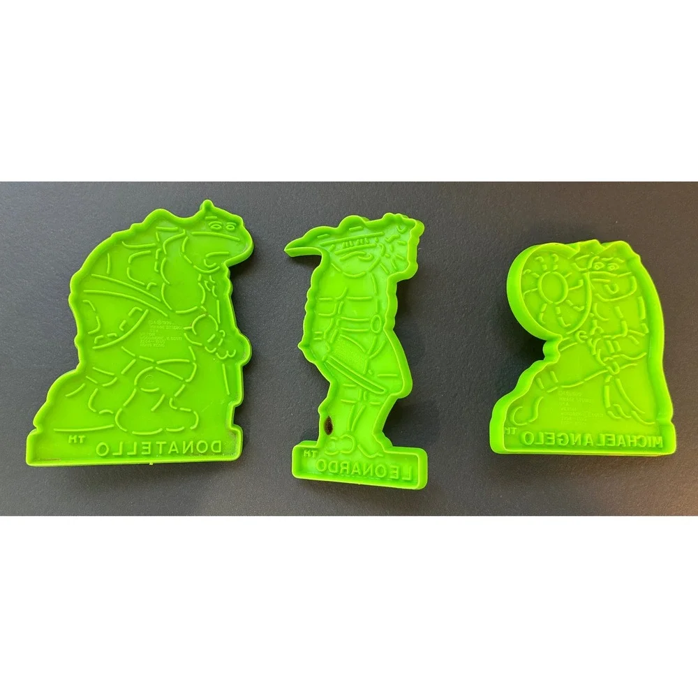Wilton TMNT Mutant Turtles Cookie Cutters Vintage 1990 Lot 3 Green